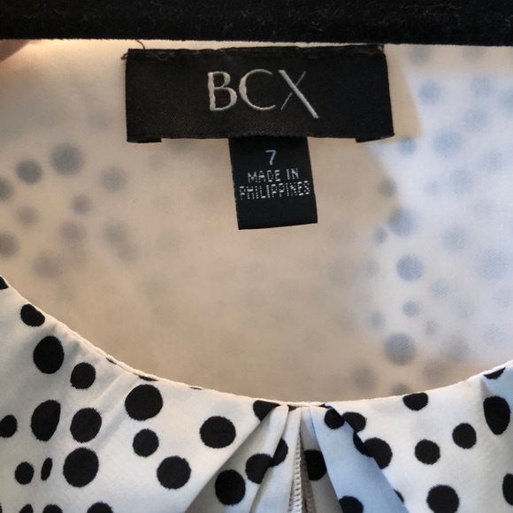 BCX Black and polka dot dress sz 7 - Picture 2 of 2